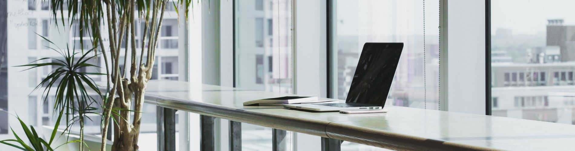 Laptop on table